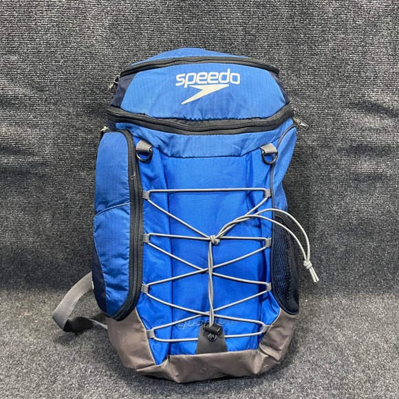 Speedo Other - Speedo Quantum A0323 Blue/Gray Athletic Swim Gear Nylon/Polyester Team Backpack